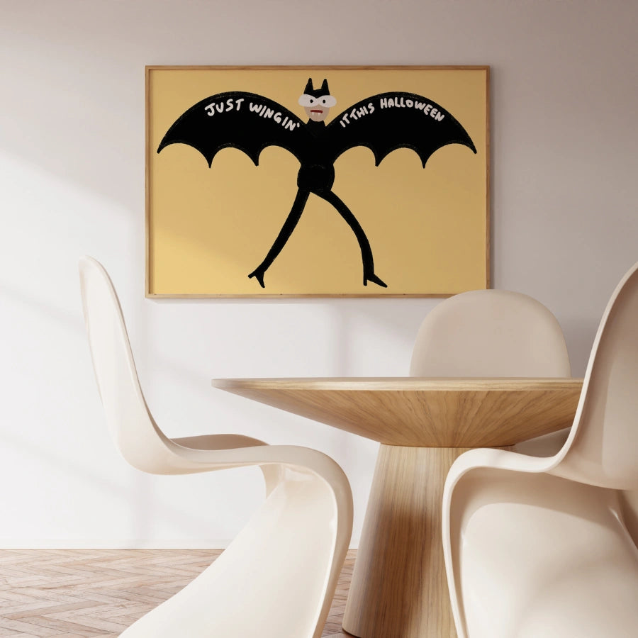 Divertente pipistrello di Halloween stampabile – Just Winging It Wall Art